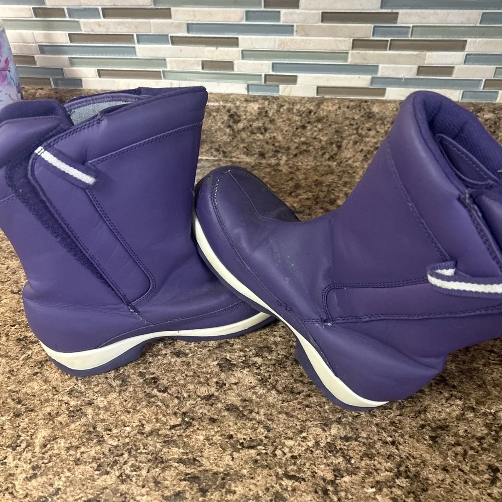 Lands End Big Girls‎ Winter Boots Snow Rain Purple Insulated Size 6